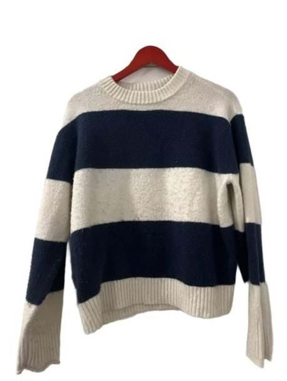 American Eagle Striped Sweater Size S Blue White Crewneck Pullover